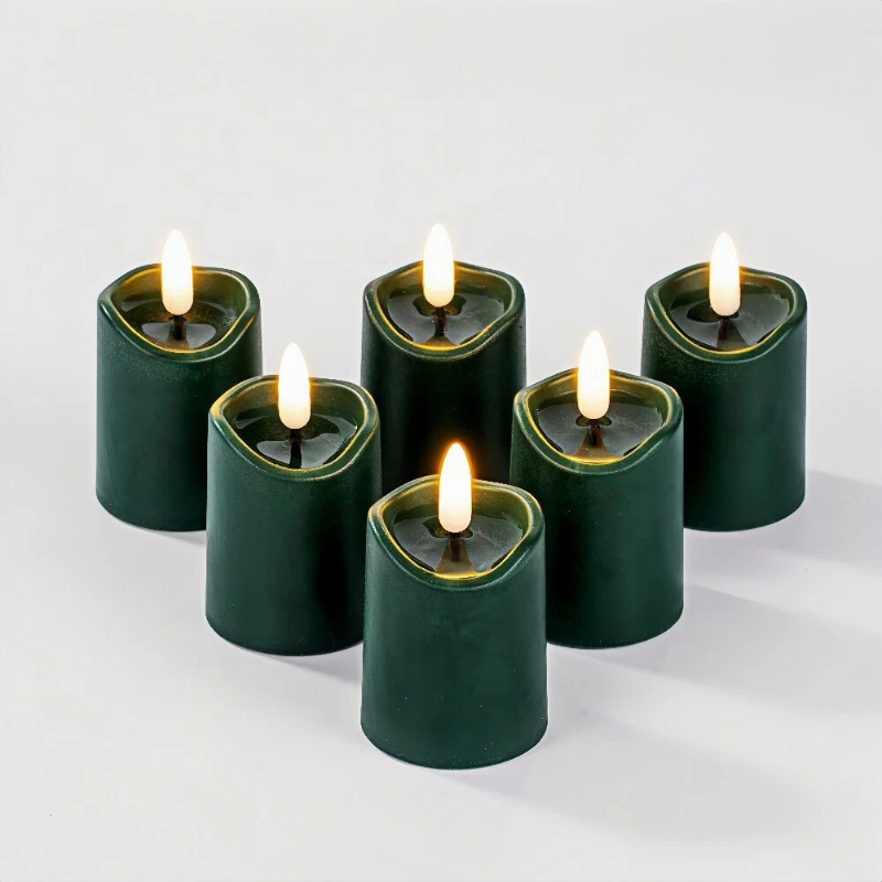 Simplelight Green Flameless Votive Candles with Timer