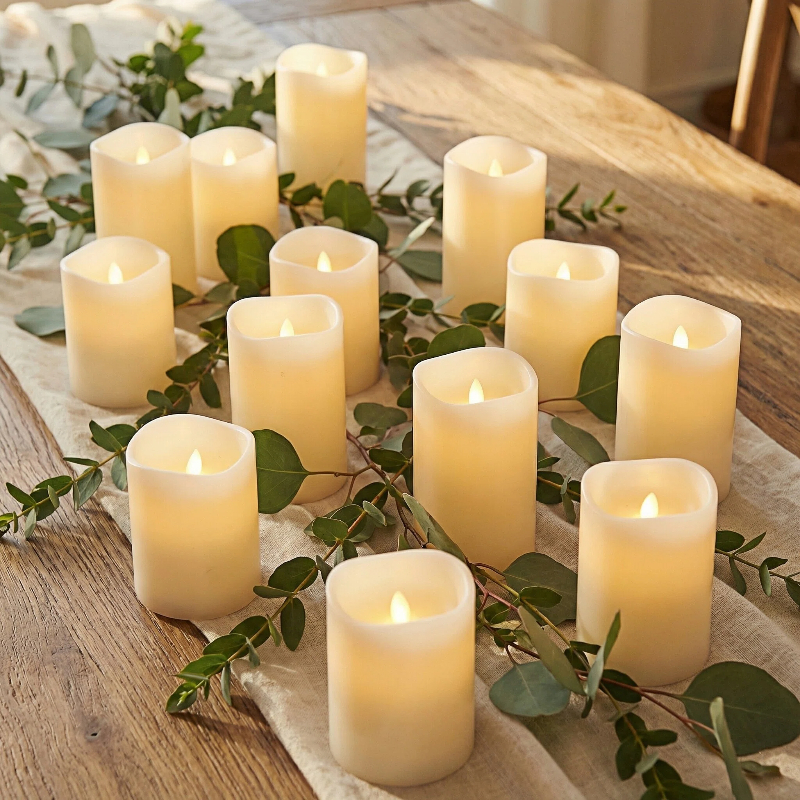 Simplelight Pack of 12 Votive Candles Battery Operated-Warm White color