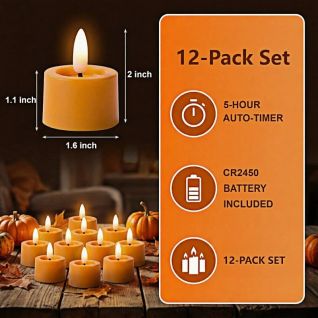 Simplelight Orange Tea Lights Candles