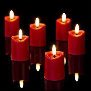 Simplelight Red Flameless Votive Candles with Timer