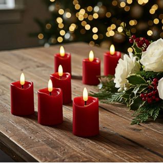 Simplelight Red Flameless Votive Candles with Timer