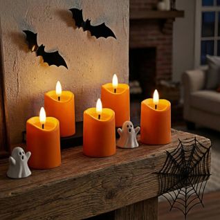 Simplelight Orange Flameless Votive Candles with Timer