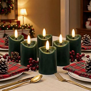 Simplelight Green Flameless Votive Candles with Timer