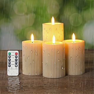 4” Outdoor Waterproof Flameless Candles with Remote, Timer 